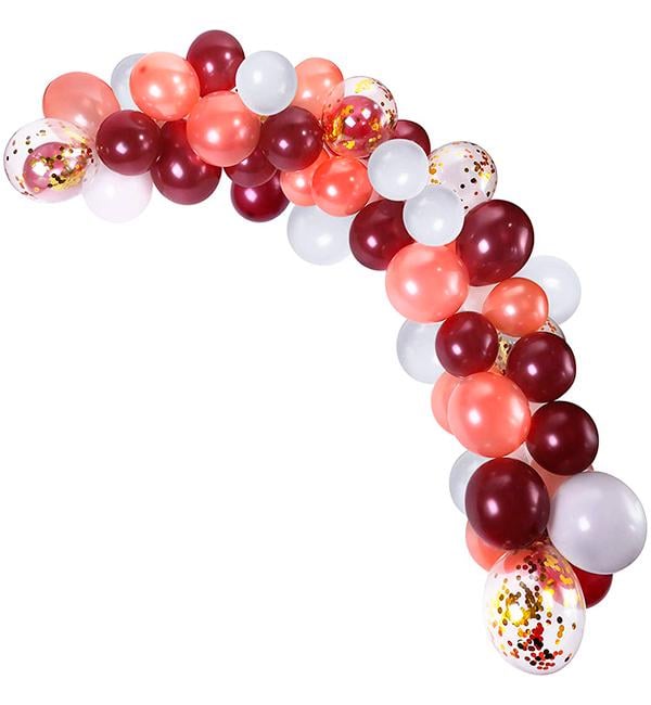 Арка из воздушных шаров 110 шт. Burgundy/Pink gold (415173)