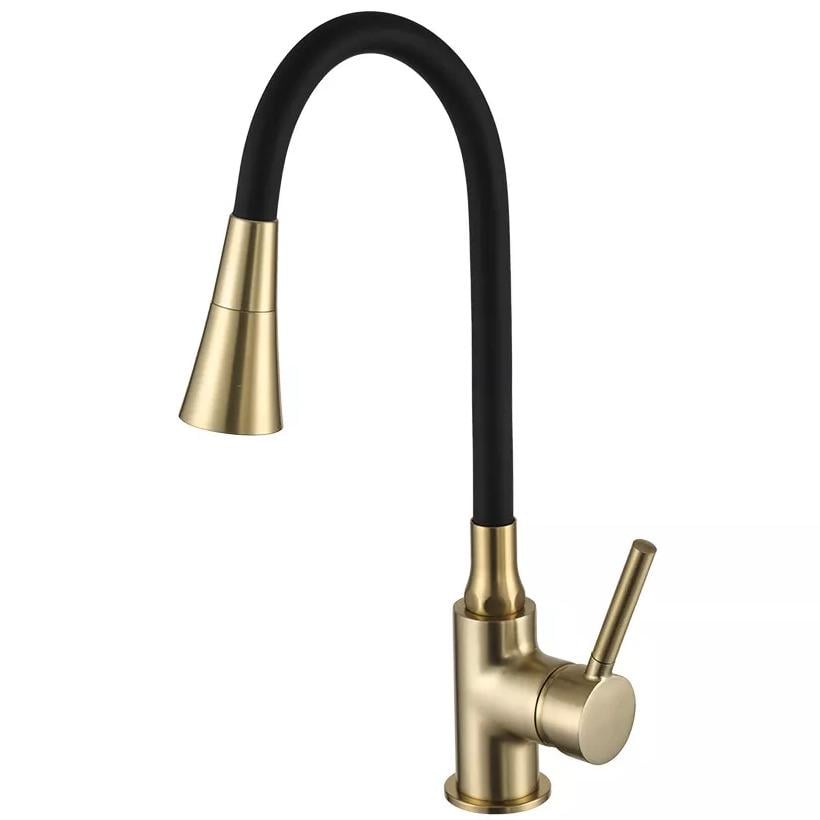 Смеситель для кухни Frap F4044-3 с гибким изливом Черный (214085)