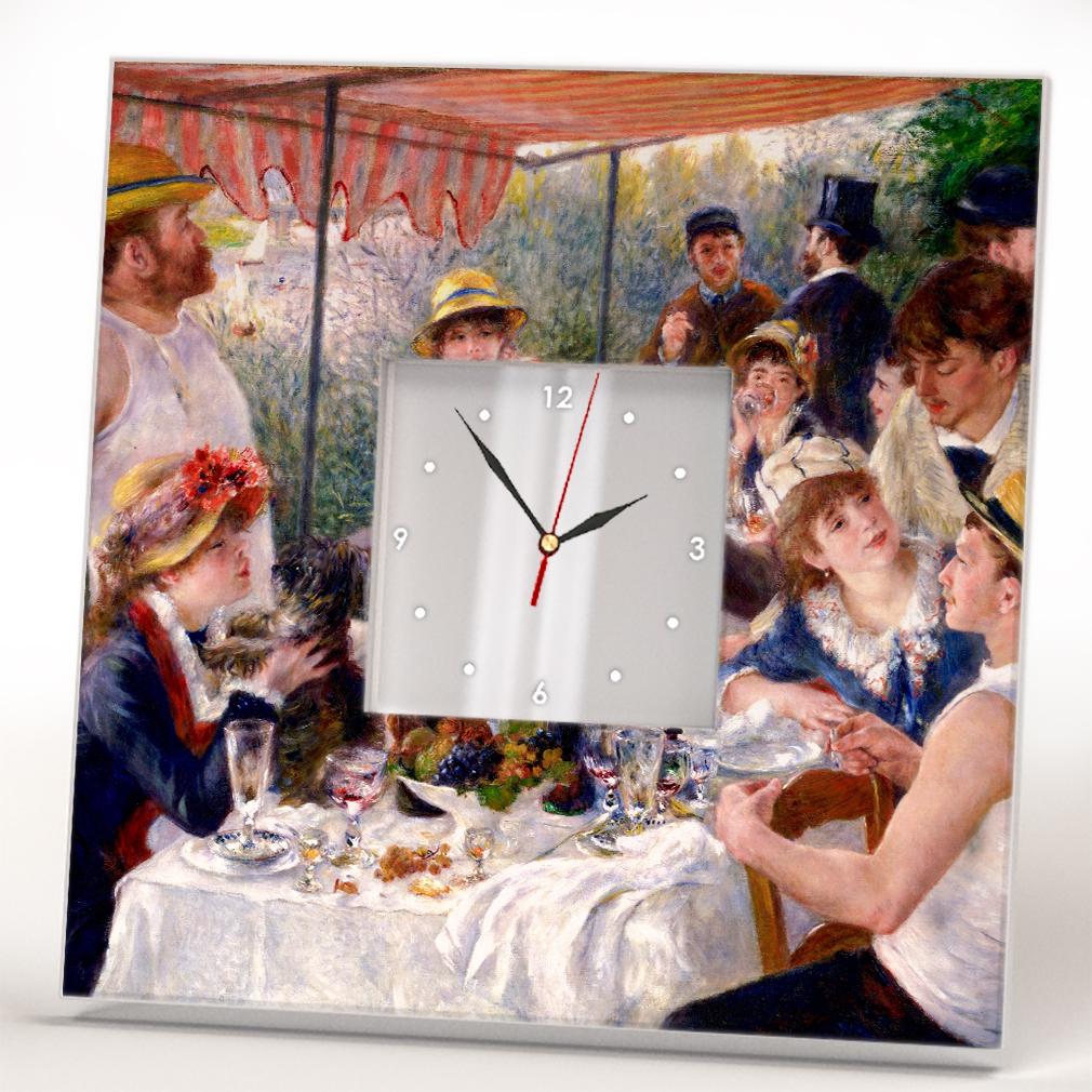 Часы картина "Завтрак гребцов" Пьер Огюст Ренуар 260x260 мм (C04382)