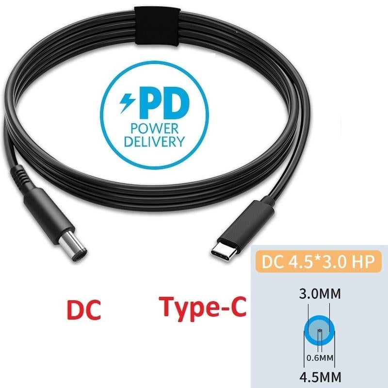 Кабель USB Type-c на DC 4,5х3,0 для зарядки ноутбука c PD триггером 65W 1 5 м (0344) - фото 2