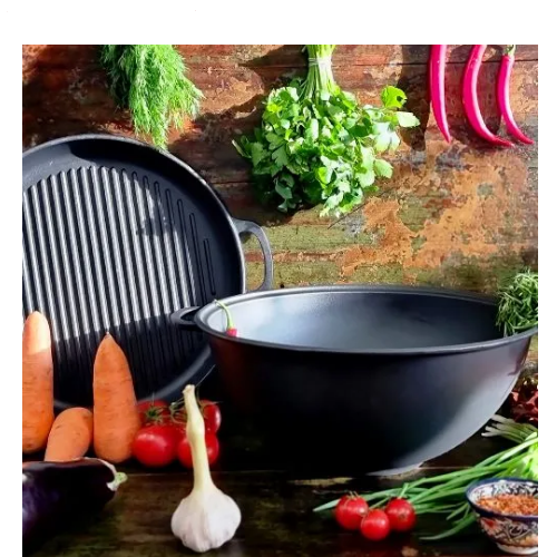 Казан узбецький Майстерня V15СРGr WOK чавунний 15 л з кришкою-сковородою гриль (2211213454) - фото 5 Казан узбецький Майстерня V15СРGr WOK чавунний 15 л з кришкою-сковородою гриль (2211213454) - фото 5