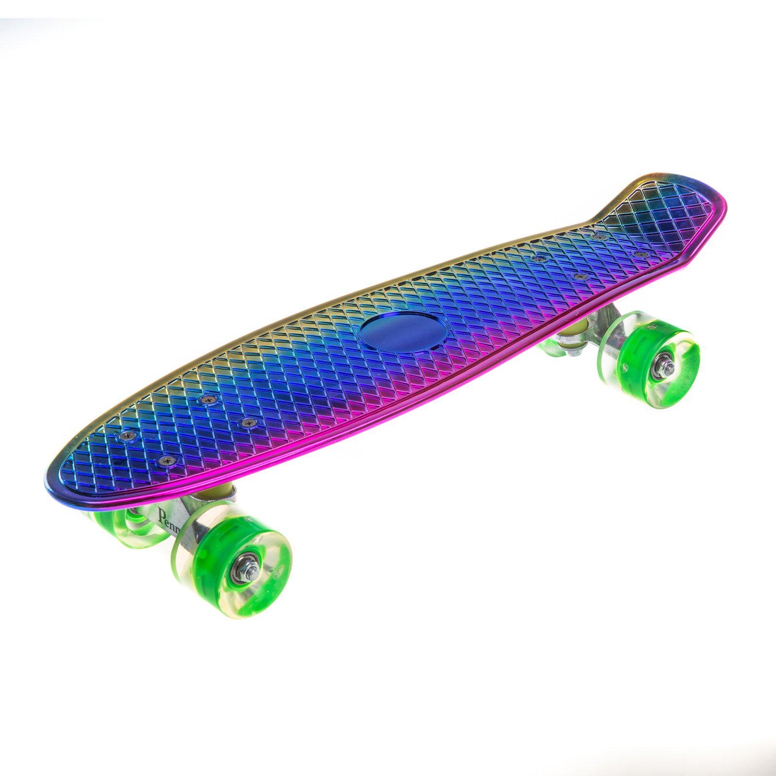 Пенни борд Penny Board с подсветкой хамелеон