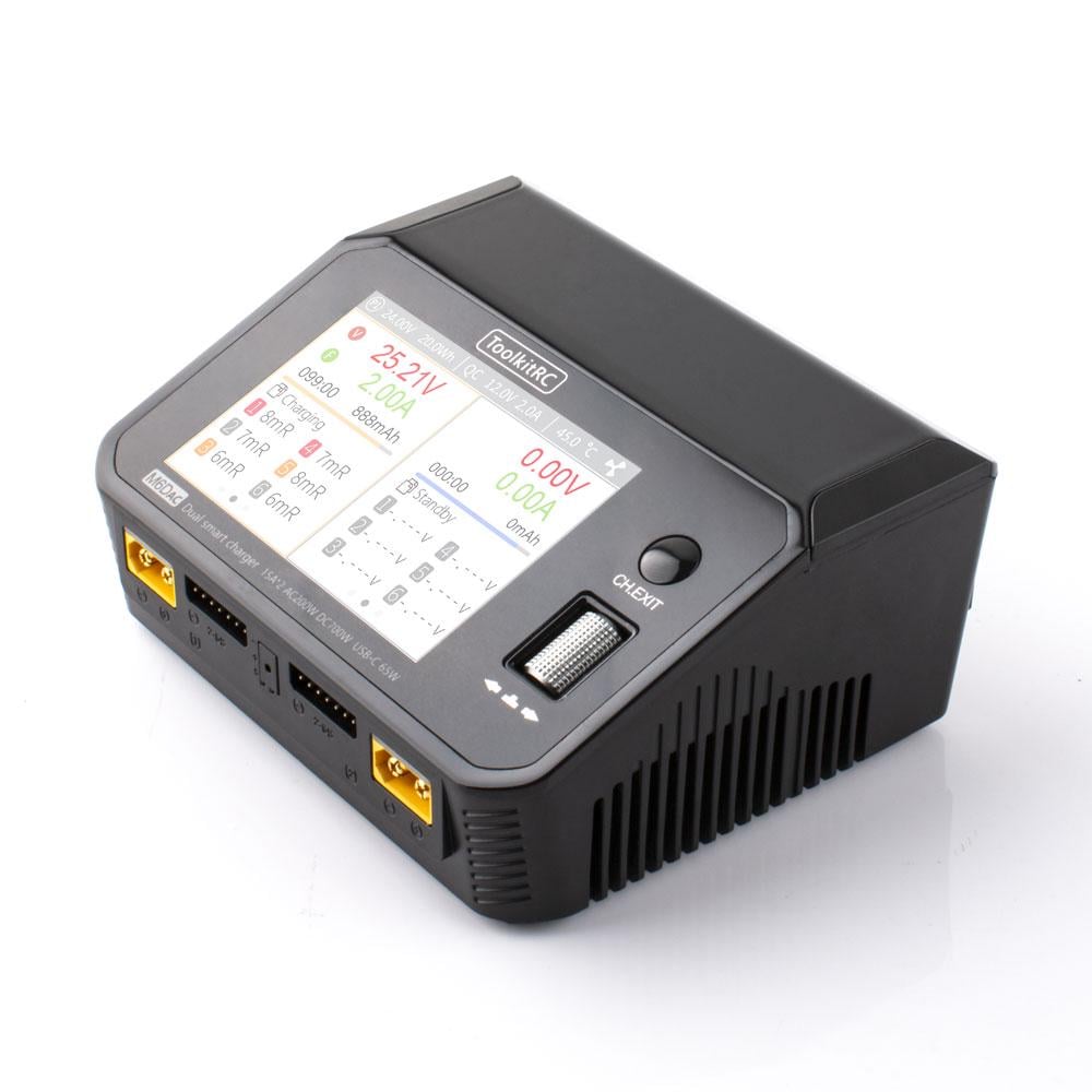 Зарядний пристрій ToolkitRC M6DAC Dual 350W 15A 1-6S із вбудованим блоком живлення (427350)