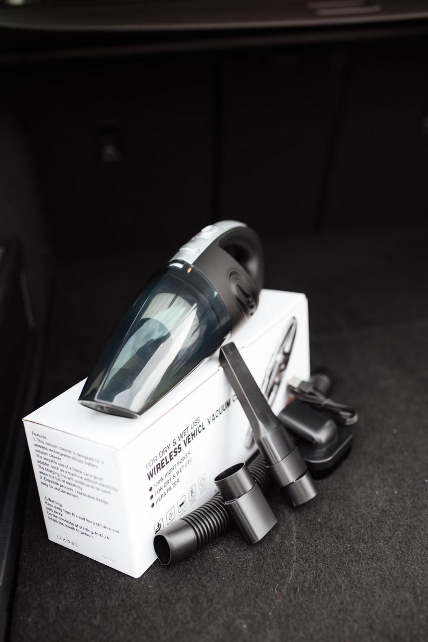 Автомобільний пилосос бездротовий Moltis M2 120W сухе/вологе прибирання USB зарядка Чорний (28112670) - фото 8