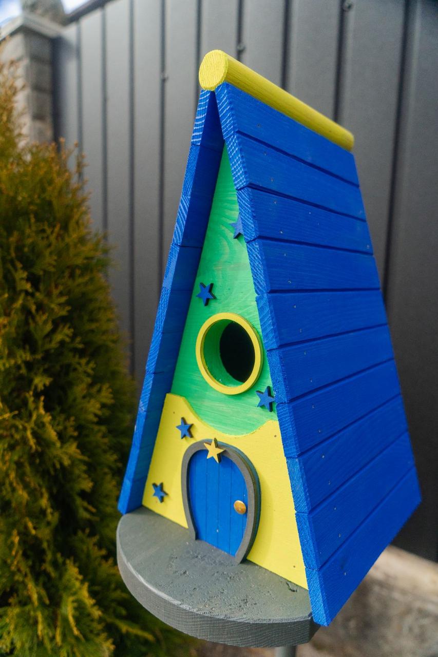 Дом для птиц Андромеда из древесины 325х290х210 мм Сапфировый - фото 3