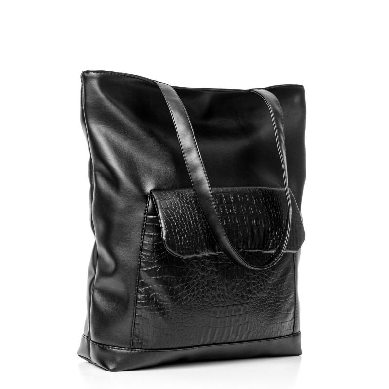 Сумка женская Sambag Shopper Tote с принтом крокодила 41x30x10 см - фото 2