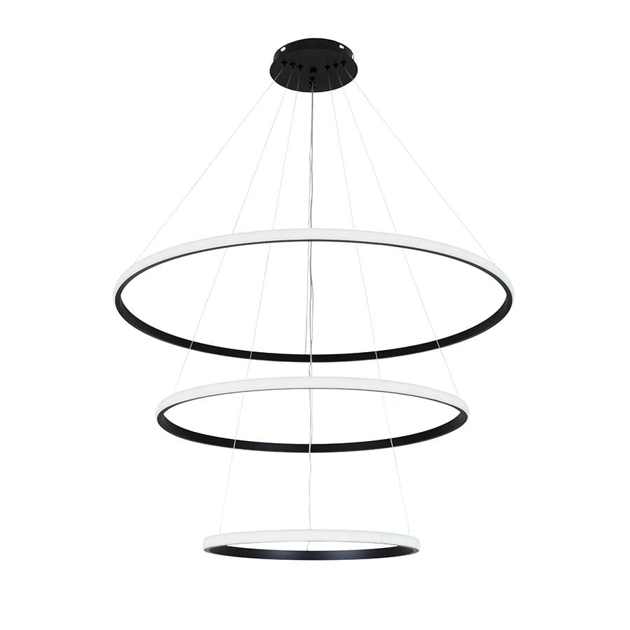 Люстра подвесная светодиодная LED кольца Levistella 7529833-3A 400/600/800 Черный