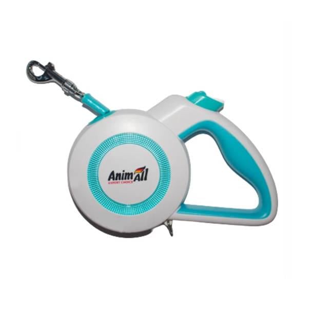 Поводок-рулетка AnimAll Reflector MS7110-5M M до 25 кг 5 м Белый/Голубой (4820224500508)