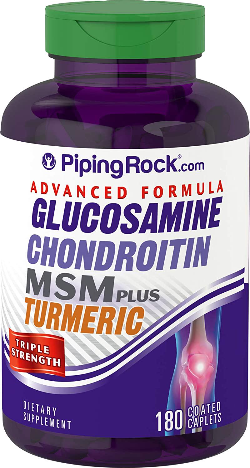 Глюкозамін хондроїтин Piping Rock Advanced Triple Strength Glucosamine Chondroitin MSM Plus Turmeric 180 caplets