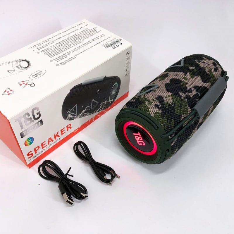 Колонка портативная TG 657 Bluetooth с RGB подсветкой Camo (tf4896) - фото 6