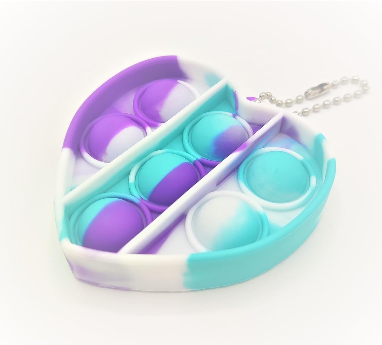 Игрушка-антистресс Pop-it QL065434 брелок серце Разноцветный