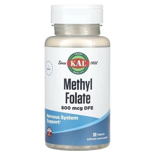 Фолиевая кислота B-9 KAL Methyl Folate 800 mcg DFE 90 табл. (CAL-95593)