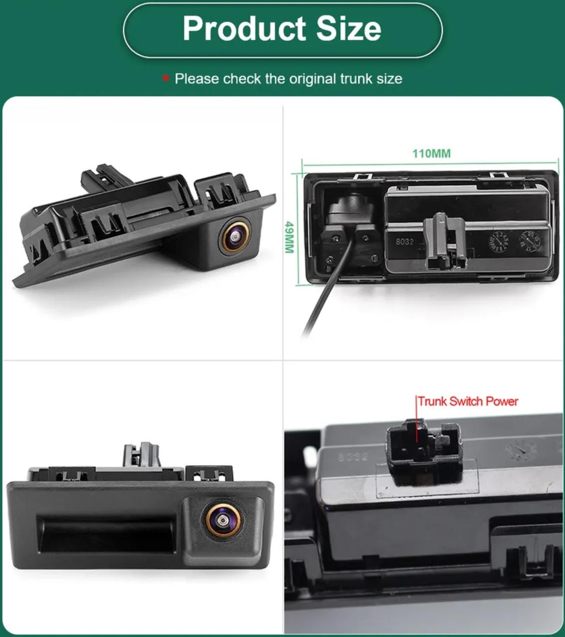 Камера GreenYi-AHD8032 VW Audi Skoda FULL HD штатная в ручку багажника с кнопкой 175° 1920x1080 - фото 3 Камера GreenYi-AHD8032 VW Audi Skoda FULL HD штатная в ручку багажника с кнопкой 175° 1920x1080 - фото 3