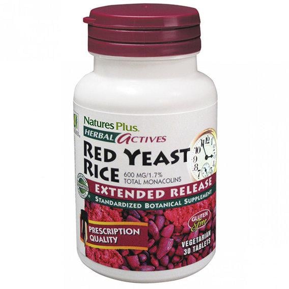 Красный рис Nature's Plus Herbal Actives Red Yeast Rice 600 мг 30 Tabs