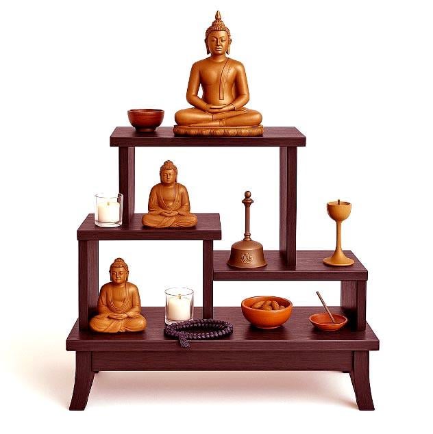 Алтарь для медитации из дерева Ганешвари Конфи (ЛАТ-000413)