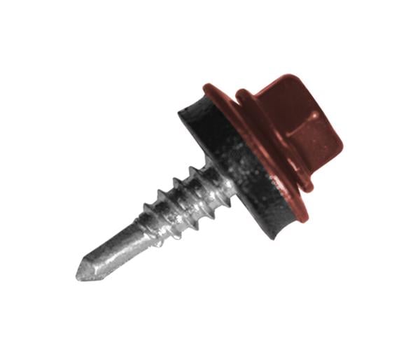 Саморез кровельный по металлу с шайбой EPDM MAXPRO 4,8х19 мм 250 шт. RAL-3009 (SDSM-48193009) - фото 1
