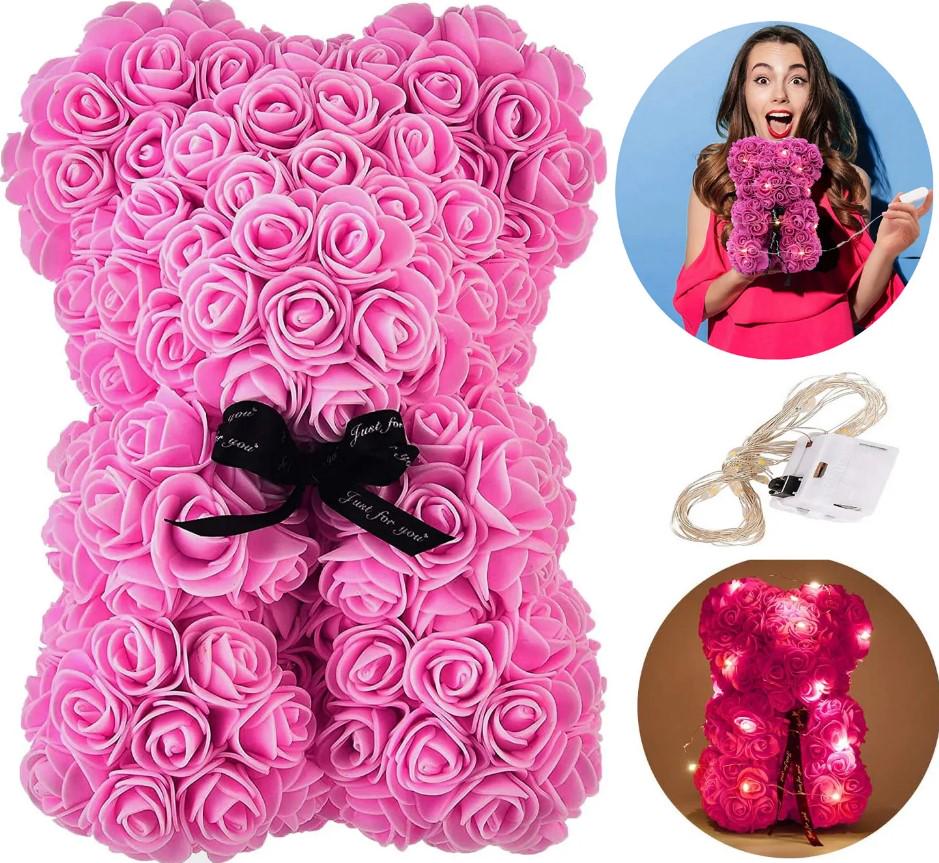 Мишка из роз 3D Teddy Flower с подсветкой 25 см Розовый (2104618745) - фото 12 Мишка из роз 3D Teddy Flower с подсветкой 25 см Розовый (2104618745) - фото 12