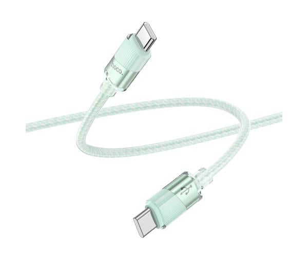 Кабель Data Hoco U132 Type-C to Type-C 60W 3А 1,2 м Green