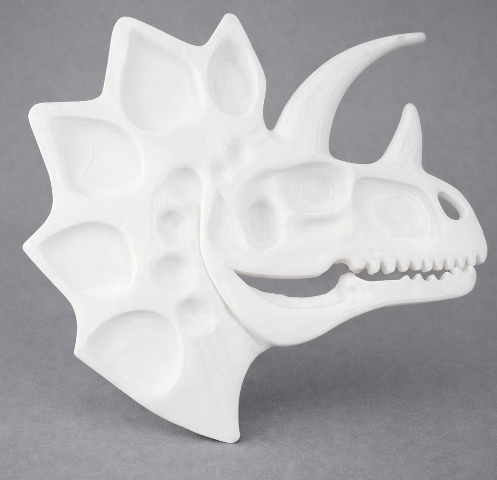 Палитра детская для красок в форме динозавра пластик 16 ячеек Белый