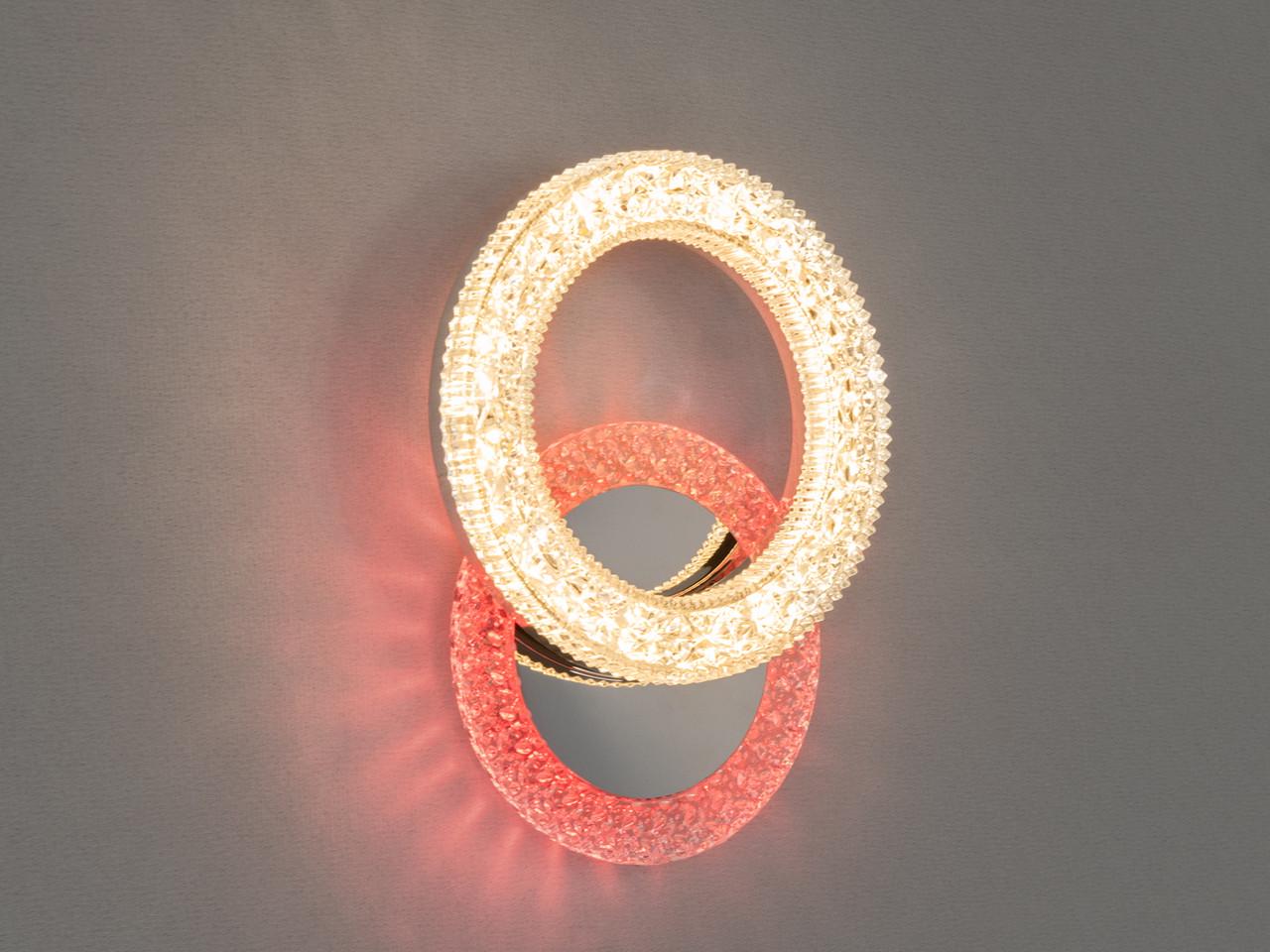 Бра LED в спальню с цветной подсветкой 2203-1HRLED-LS 22W Хром (2561148752) - фото 2