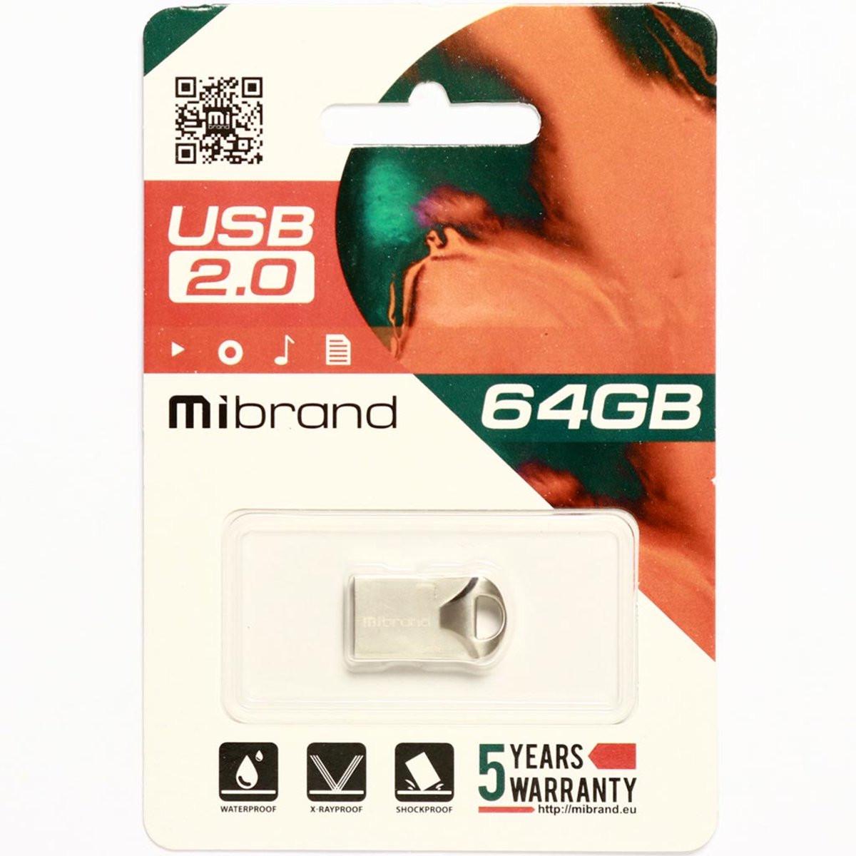 Flash Mibrand USB 2.0 Hawk 64Gb Silver (29caa1-15489) - фото 2