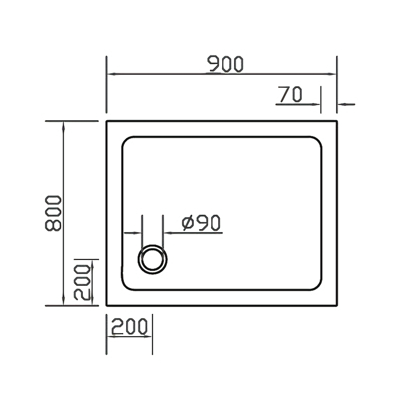 Піддон для душу Eger SMC 80x90x3,5 см 599-9080S із композиту прямокутний (82297) - фото 2