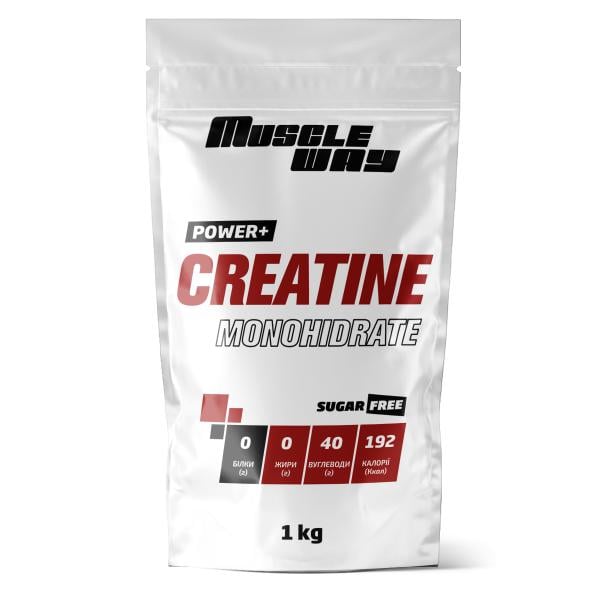 Креатин моногидрат порошковый MuscleWay Creatine Monohidrate POWER+ 99,9% 200 порций без сахара 1 кг Дыня (124-125-cre-mw-rs1-5)