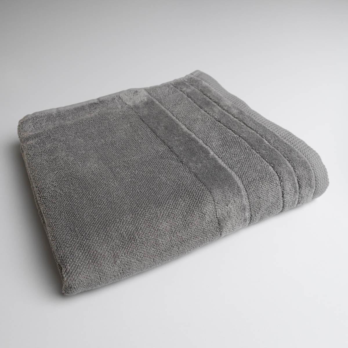 Полотенце банное махровое GM Textile 500 г/м2 с велюровым бордюром 100х150 см Серый (rmvb500-150-grey)