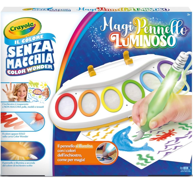 Станція малювання без бруду для малюків Crayola Color Wonder Magic Light Brush 6 фарб (F5S23) - фото 2 Станція малювання без бруду для малюків Crayola Color Wonder Magic Light Brush 6 фарб (F5S23) - фото 2