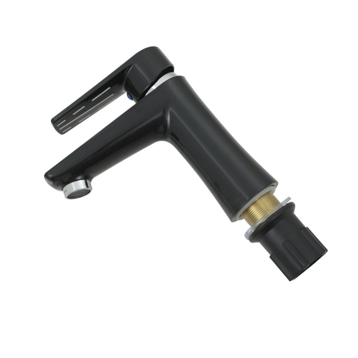 Смеситель для умывальника Rizo RP10B однорычажный в ванну из пластика врезной Черный - фото 2