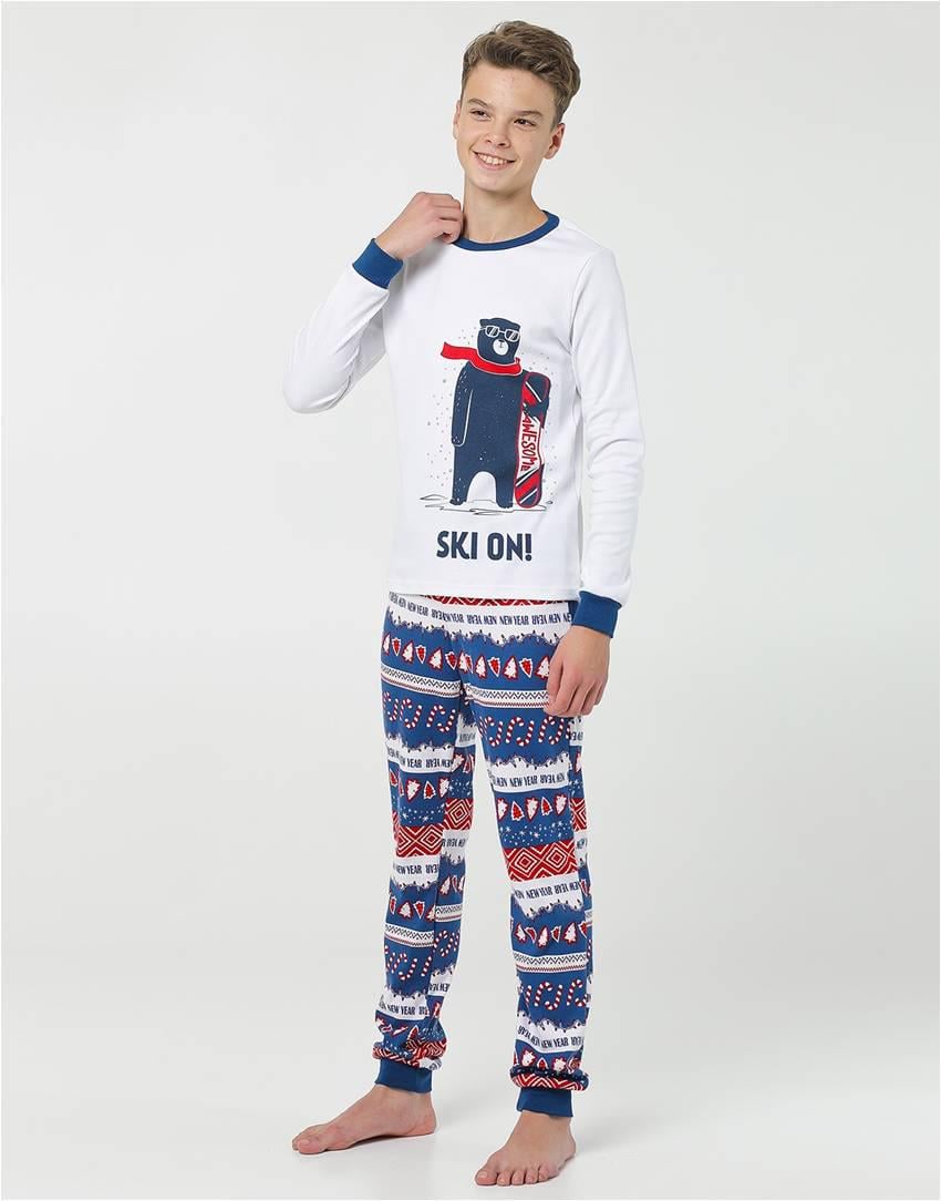 Пижама Smil 134 см Белый рисунок (104677)