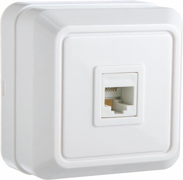 Розетка телефонная АСКО-УКРЕМ РЗtf-1-Ct-W