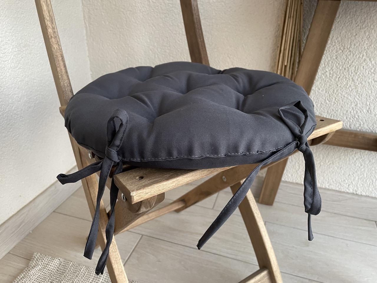 Подушка на стул с завязками круглая Color 40х40х5 см Серый - фото 5 Подушка на стул с завязками круглая Color 40х40х5 см Серый - фото 5