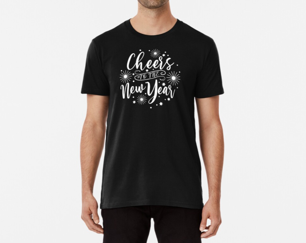 Футболка мужская новогодняя Stedman с принтом Cheers to the New Year XL Черный (НГ69-4)