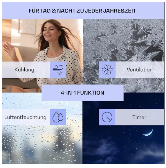 Вентилятор-повітроохолоджувач настільний KLARSTEIN Mistral 5в1 зі зволоженням повітря для дому 360 м³/год (10035795) - фото 6 Вентилятор-повітроохолоджувач настільний KLARSTEIN Mistral 5в1 зі зволоженням повітря для дому 360 м³/год (10035795) - фото 6