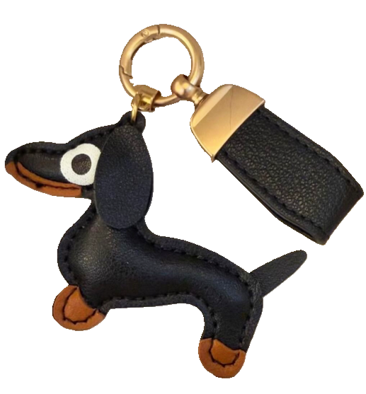 Брелок-подвеска в стиле Hermes Такса Элит на сумку/косметичку/пенал Черный Брелок-подвеска в стиле Hermes Такса Элит на сумку/косметичку/пенал Черный