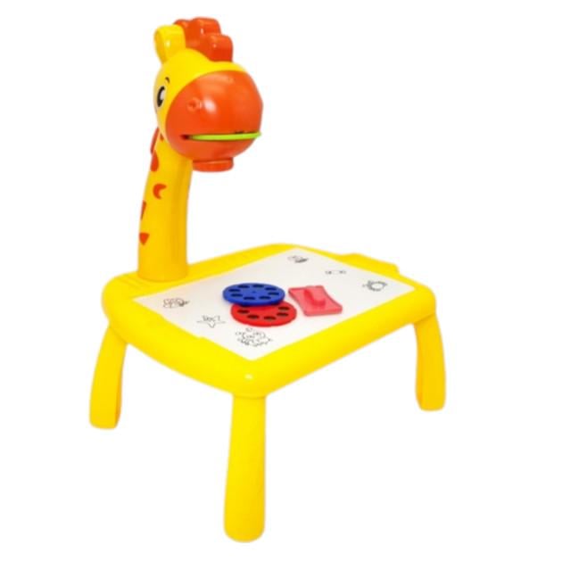 Столик дитячий для малювання з проектором Жираф 2в1 з мозаїкою та музикою Жовтий (2200-2)