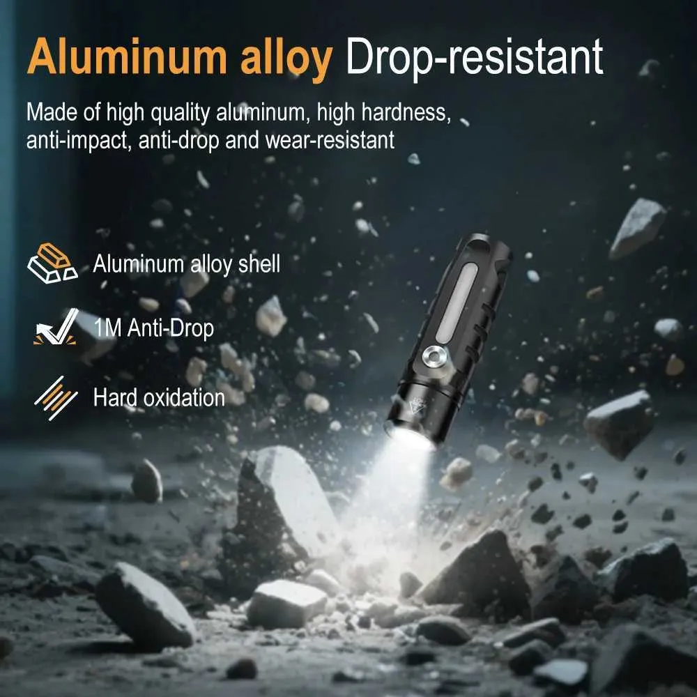 Ліхтар акумуляторний Boruit RJ28 EDC 6500K Type-C 200 mAh IP66 Чорний - фото 7 Ліхтар акумуляторний Boruit RJ28 EDC 6500K Type-C 200 mAh IP66 Чорний - фото 7