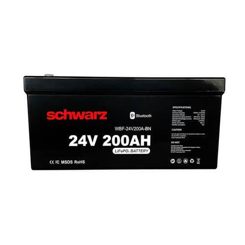Аккумулятор литий-железо-фосфатный Schwarz 24V 200 Ah BMS + Bluetooth (SCH-24V200A-BN)