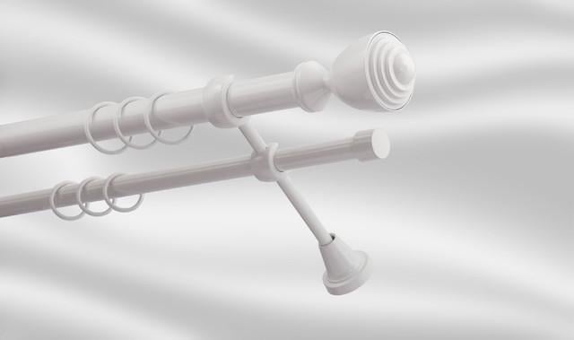 Карниз для штори Plastidea Палаціо металевий подвійний з гачками D 25-16 мм 300 см Білий - фото 1 Карниз для штори Plastidea Палаціо металевий подвійний з гачками D 25-16 мм 300 см Білий - фото 1