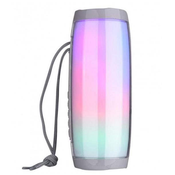 Портативная колонка влагостойкая Pulse TG-157 Bluetooth с разноцветной подсветкой Серый (ws93514-3)