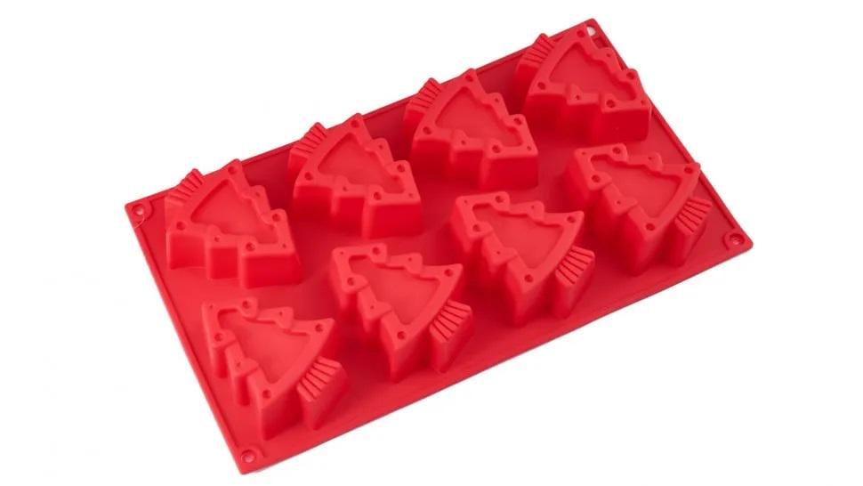 Форма для выпечки Елочки Силиконовая 8 шт. Красный (6174e80d)