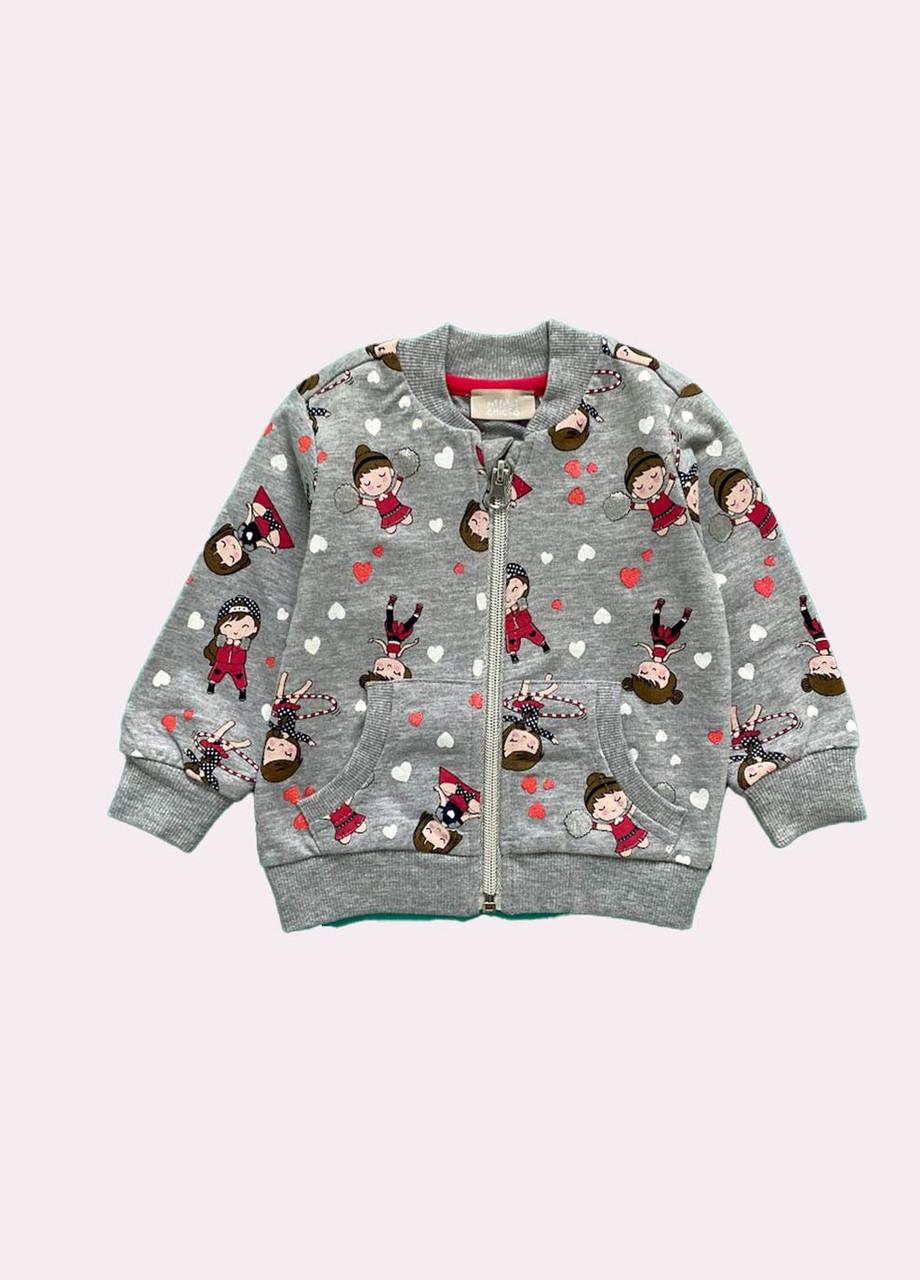 Кофта детская Chicco на замочек 6-9 мес. 68 см Серый (2081861224)