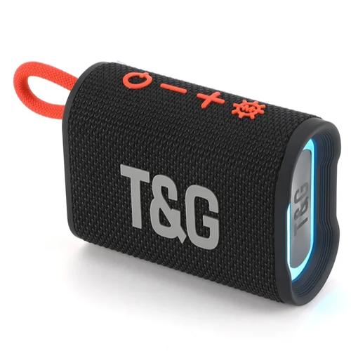 Портативная колонка T&G 396 5W с RGB подсветкой Black