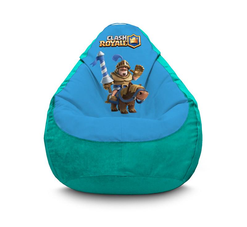 Кресло мешок iPuff Clash Royale Rider Флок XXXL 100х135 см Бирюзовый