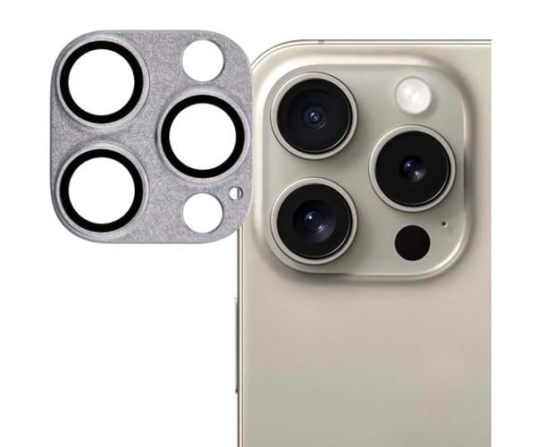 Защитная рамка со стеклом Tempered Glass для iPhone 16 Pro / 16 Pro Max на заднюю камеру Серебряный