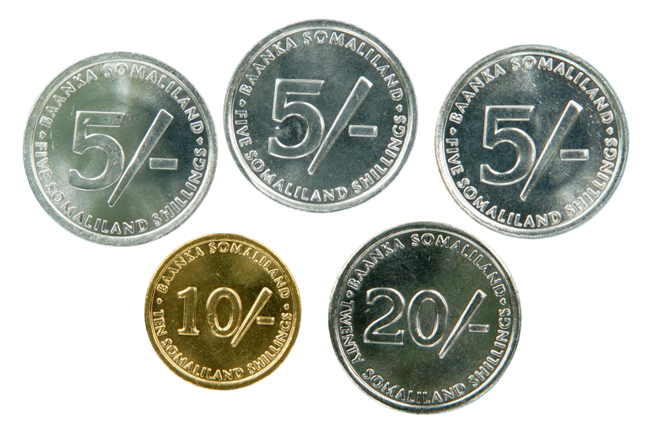 Коллекционные монеты Сомалиленд 2002 5/5/5/10 и 20 шиллингов 2002-2005 UNC