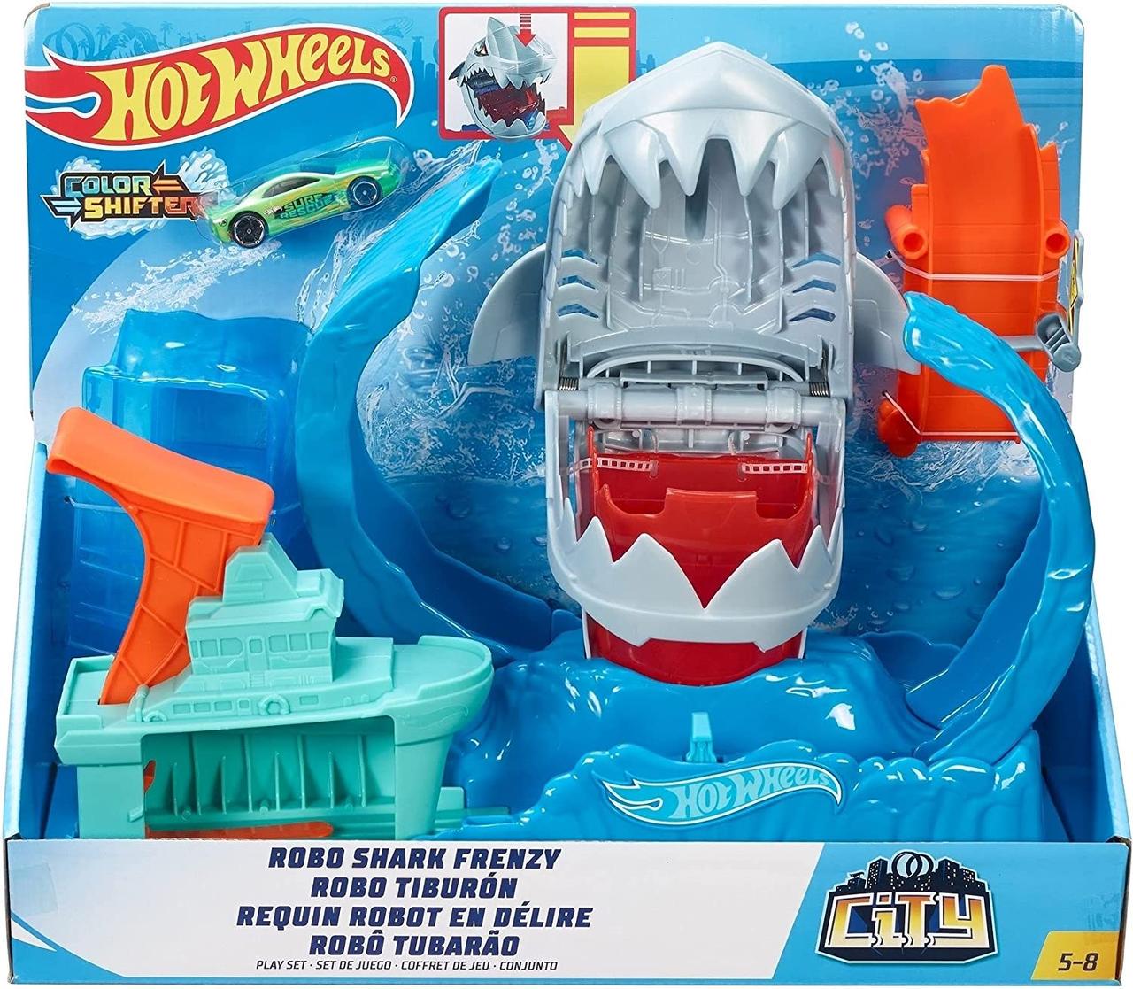 Трек Hot Wheels Color Shifters Robo Shark Frenzy GJL12 - фото 7