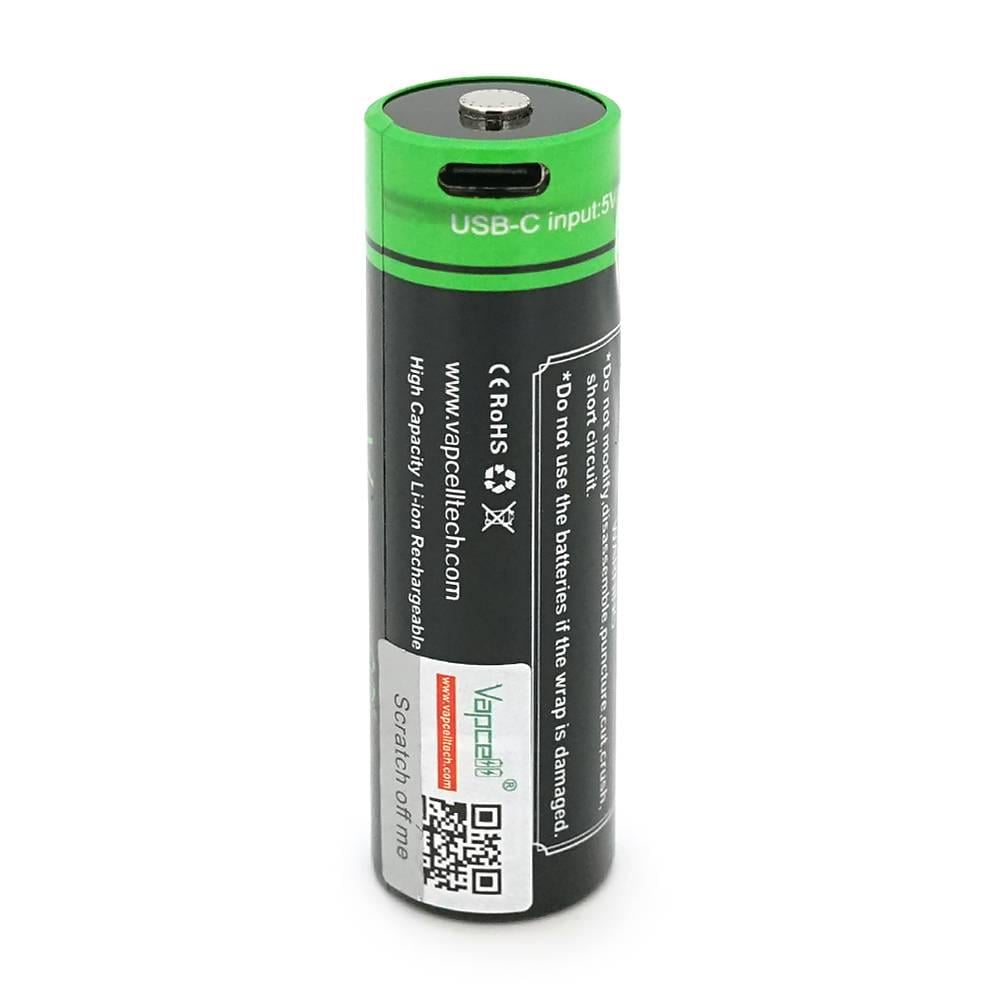 Акумулятор 21700 Li-Ion Vapcell P2160A 6000mAh 12,5A 3,6V 2,5-4,2V USB type-c 2 шт. в упаковці (31862)