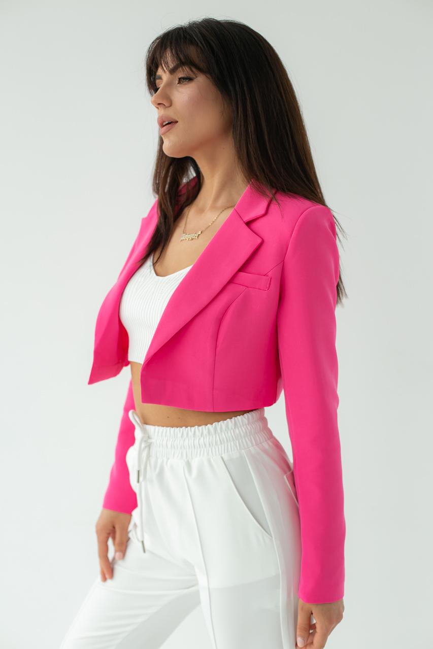 Жакет укороченный прямого фасона CLABFRENDY р. 36 Розовый (9528357) - фото 5 Жакет укороченный прямого фасона CLABFRENDY р. 36 Розовый (9528357) - фото 5